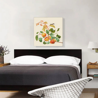 Apricot Branch with Dark Dagger Moth Caterpillar 1705